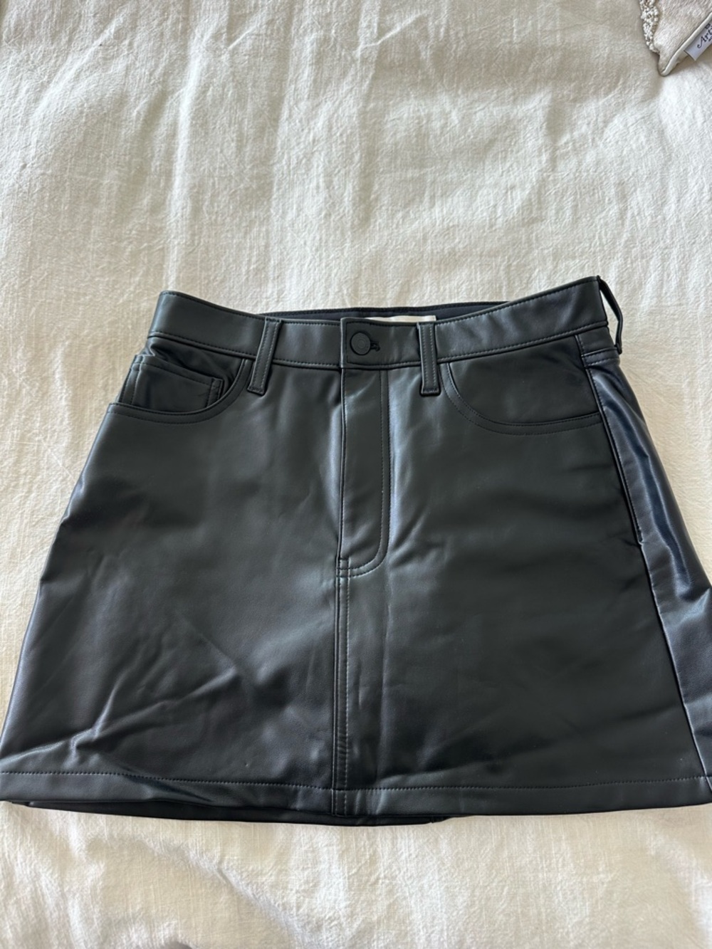Abercrombie & Fitch Black Faux Leather Mini Skirt